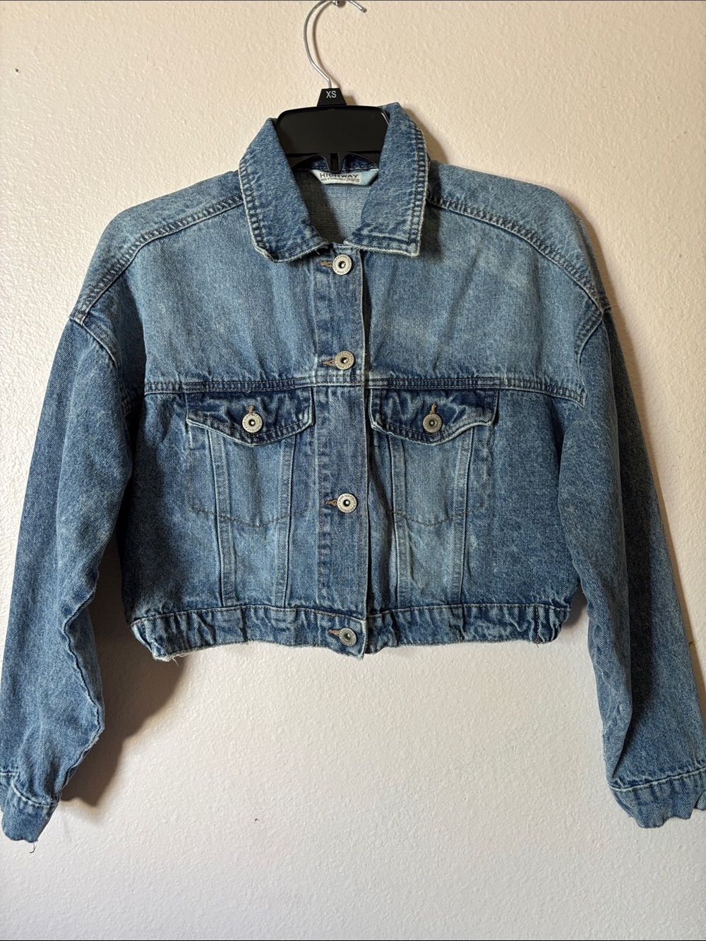 Highway Jeans Cropped Light Wash Denim Jacket Size S
